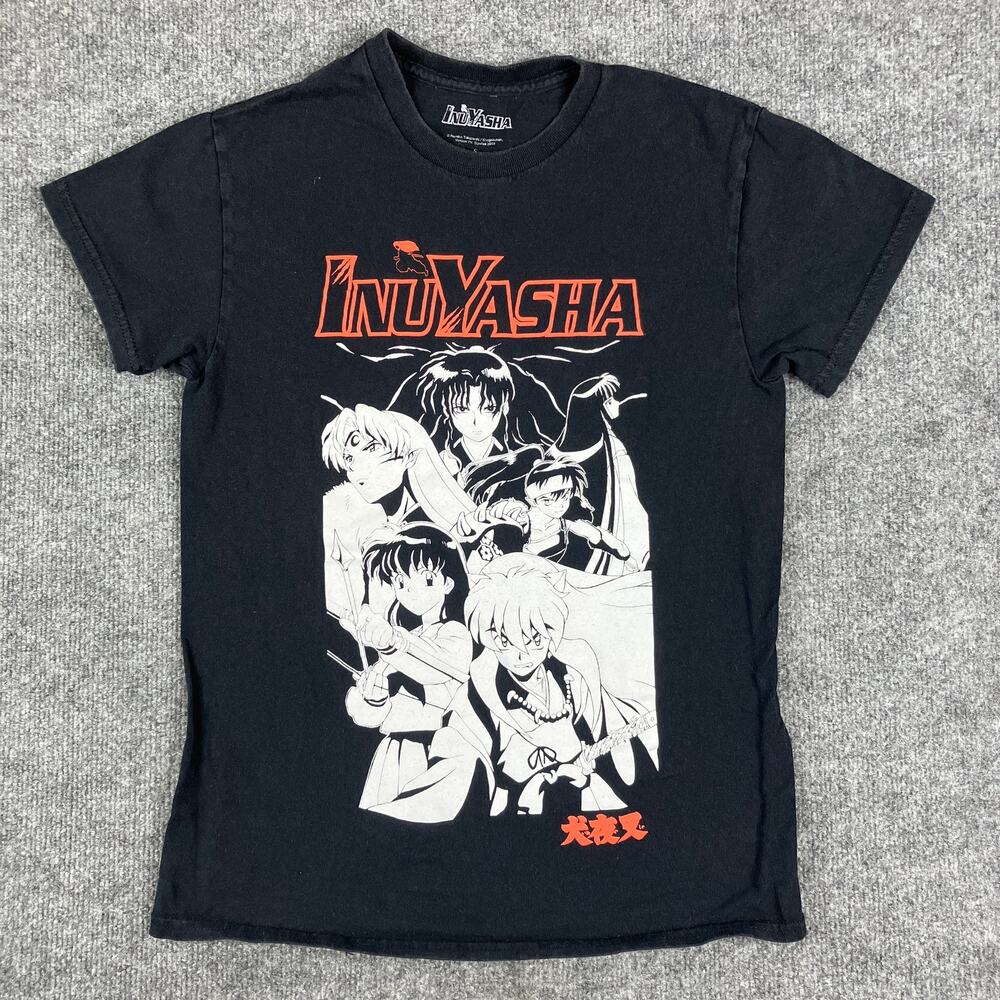 InuYasha T-Shirt Mens Size S Black Anime Graphic Tee Sunrise 2009‎ Manga Retro